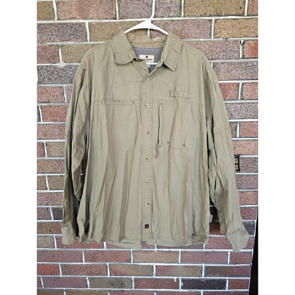 Men’s Woolrich Long Sleeve Button Up Vented Fishing Shirt Fishman Xl Outdoor - Picture 1 of 6